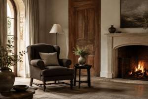 Sillones junto a la chimenea: proporción, comodidad y estilo sin excesos